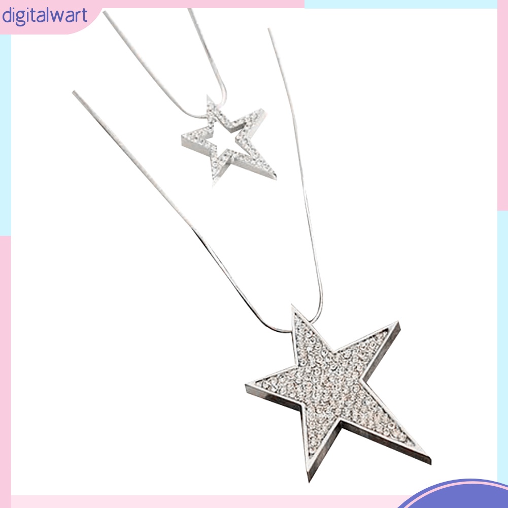 Dây chuyền mặt ngôi sao nhiều lớp đính đá pha lê