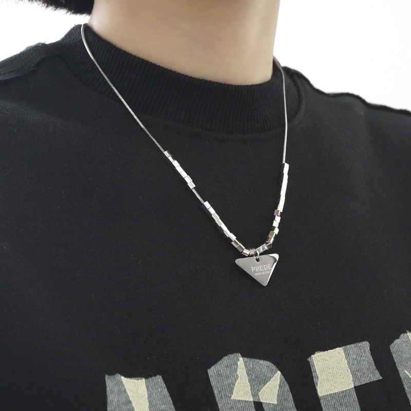 Vòng cổ Mặt Vuông Bằng Titan Phong Cách hip hop Thời Trang Cho Nam Nữ