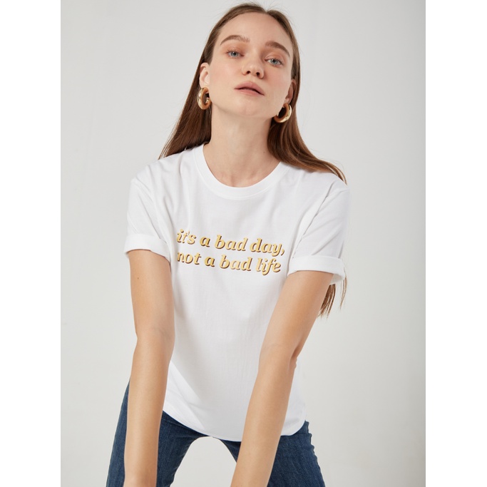 COCO SIN - Áo Thun Trắng Not A Bad Life