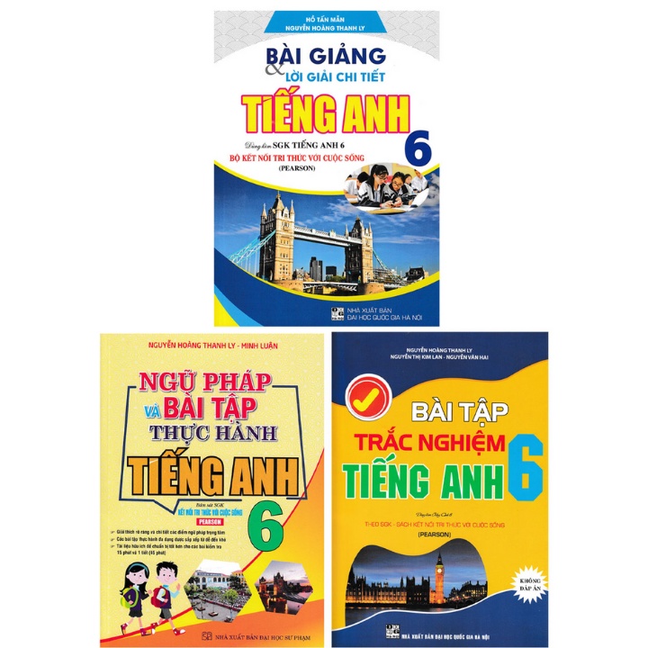 Sách - Combo Bài Giảng Và Lời Giải Chi Tiết - Ngữ Pháp Và Bài Tập Trắc Nghiệm Tiếng Anh 6 (Bộ 3 Cuốn)