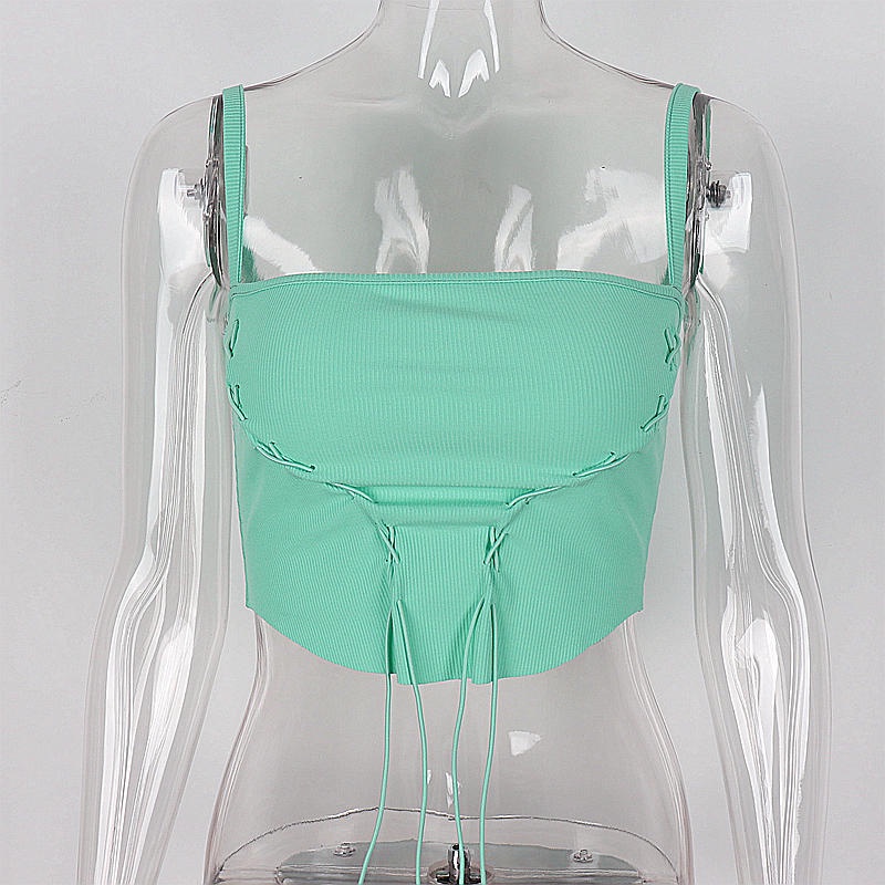 DUNEA Áo Tank Top Cổ Vuông Màu Trơn Thiết Kế Quyến Rũ Cho Nữ