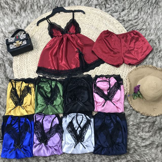 Đồ ngủ sexy 🎀FREE SHIP🎀đồ ngủ sexy phi lụa có mút ngực<60kg | BigBuy360 - bigbuy360.vn
