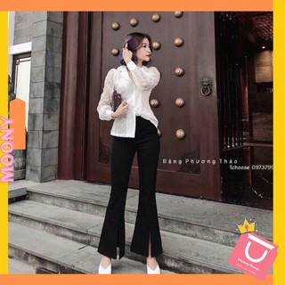 Quần ống loe xẻ trước - Quần nữ ống loe siêu hot