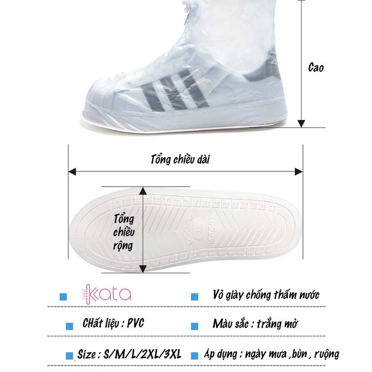 Áo mưa cho giày Nam Nữ bọc giày che mưa chống thấm nước chống trơn trượt 11839