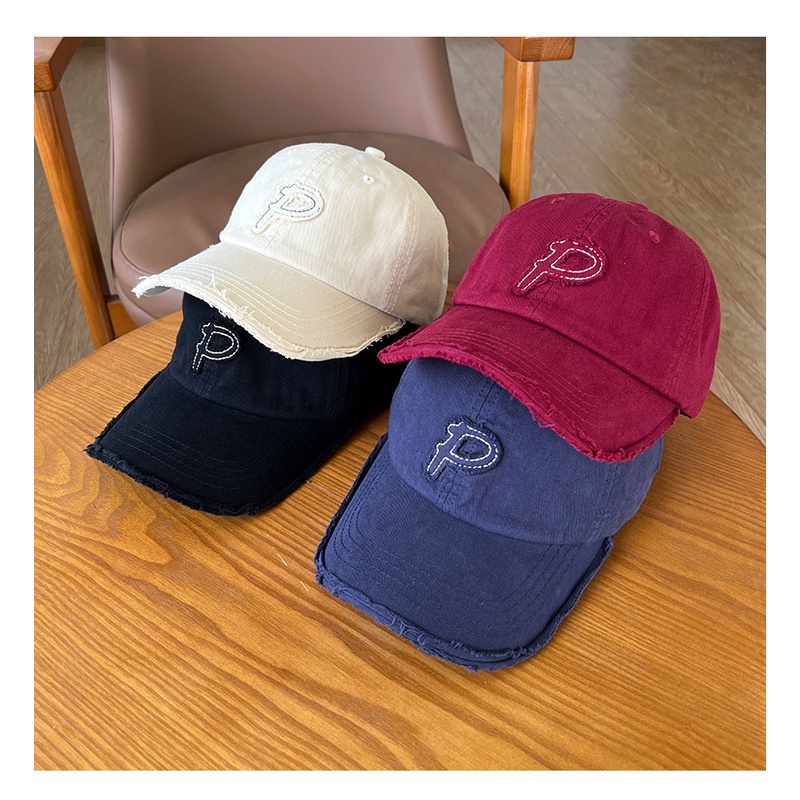 Mũ Lưỡi Trai Mềm Màu Cà Phê In Chữ P Kiểu Hàn Quốc Thời Trang Thu Đông Cho Nam Và Nữ