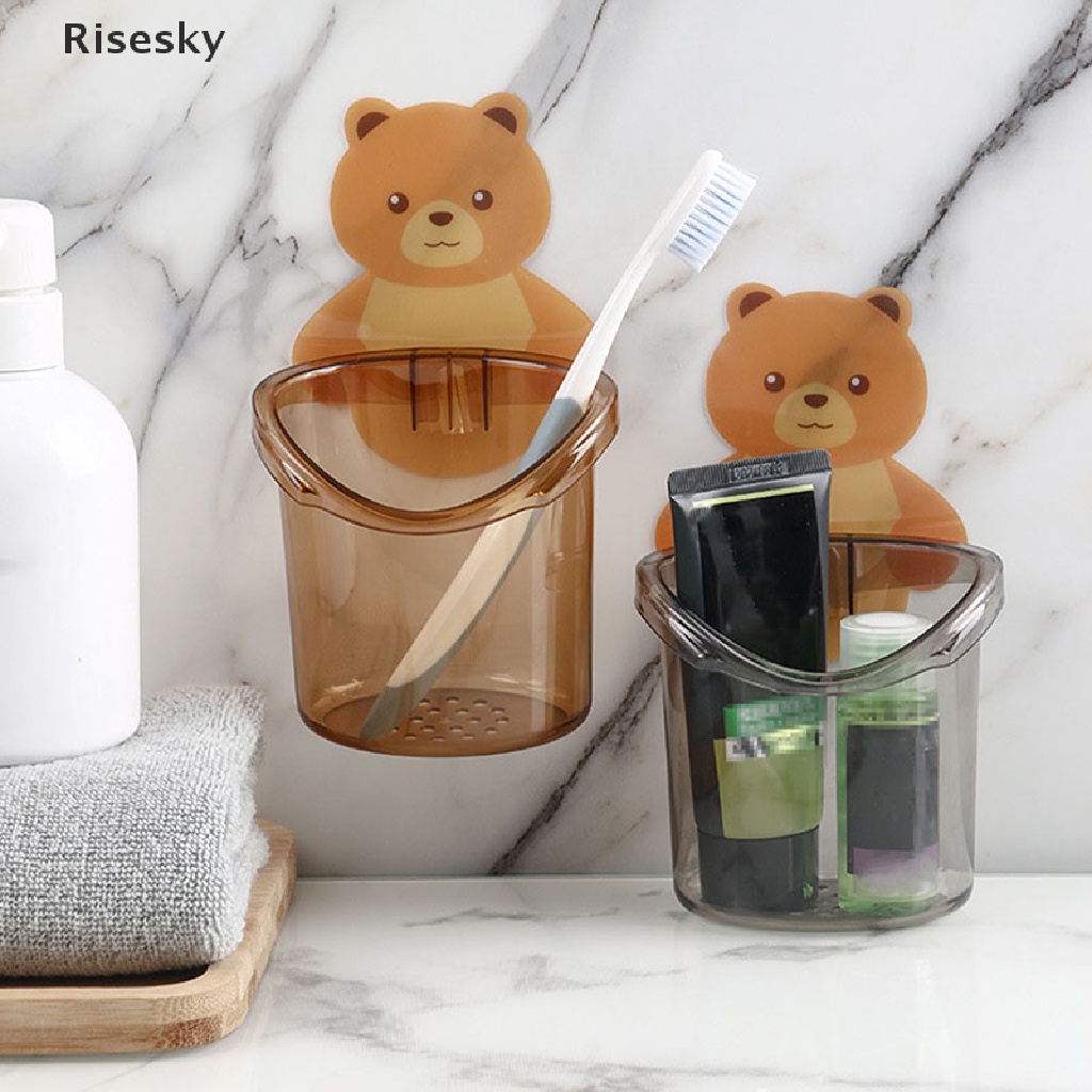 Giá đỡ cốc/ bàn chải đánh răng gắn tường hình gấu teddy mới