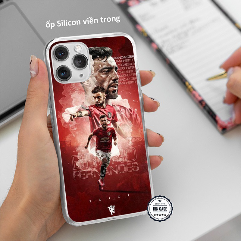 ⚽Ốp lưng Bruno Fernandes MU Man Utd ⚽Manchester United màu đỏ iphone 13 12 11 Pro Max 6s 6 7 8 Plus X Xr XsMax BONGDA042