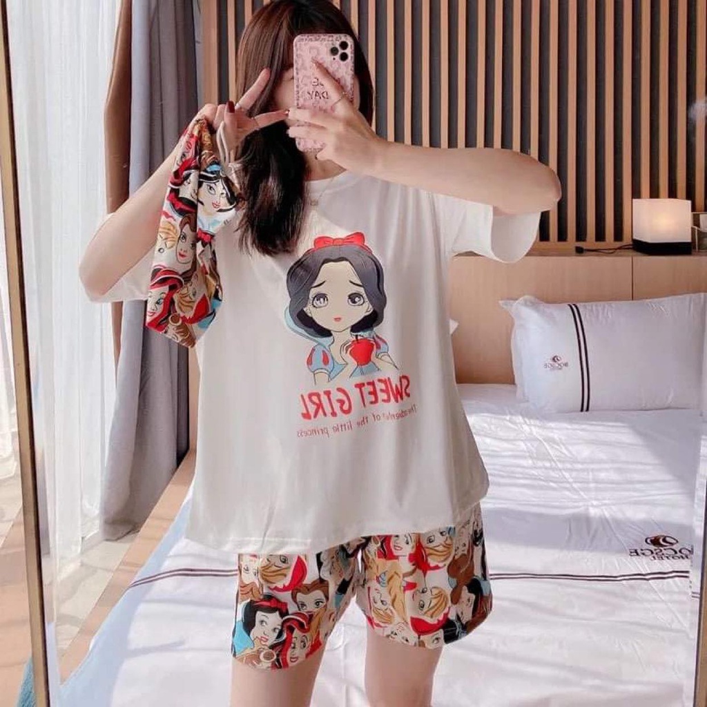 [Sẵn] Đồ bộ ngắn,  đồ mặc ở nhà Quảng Châu, pijama thoáng mát, mịn, họa tiết dễ thương | BigBuy360 - bigbuy360.vn
