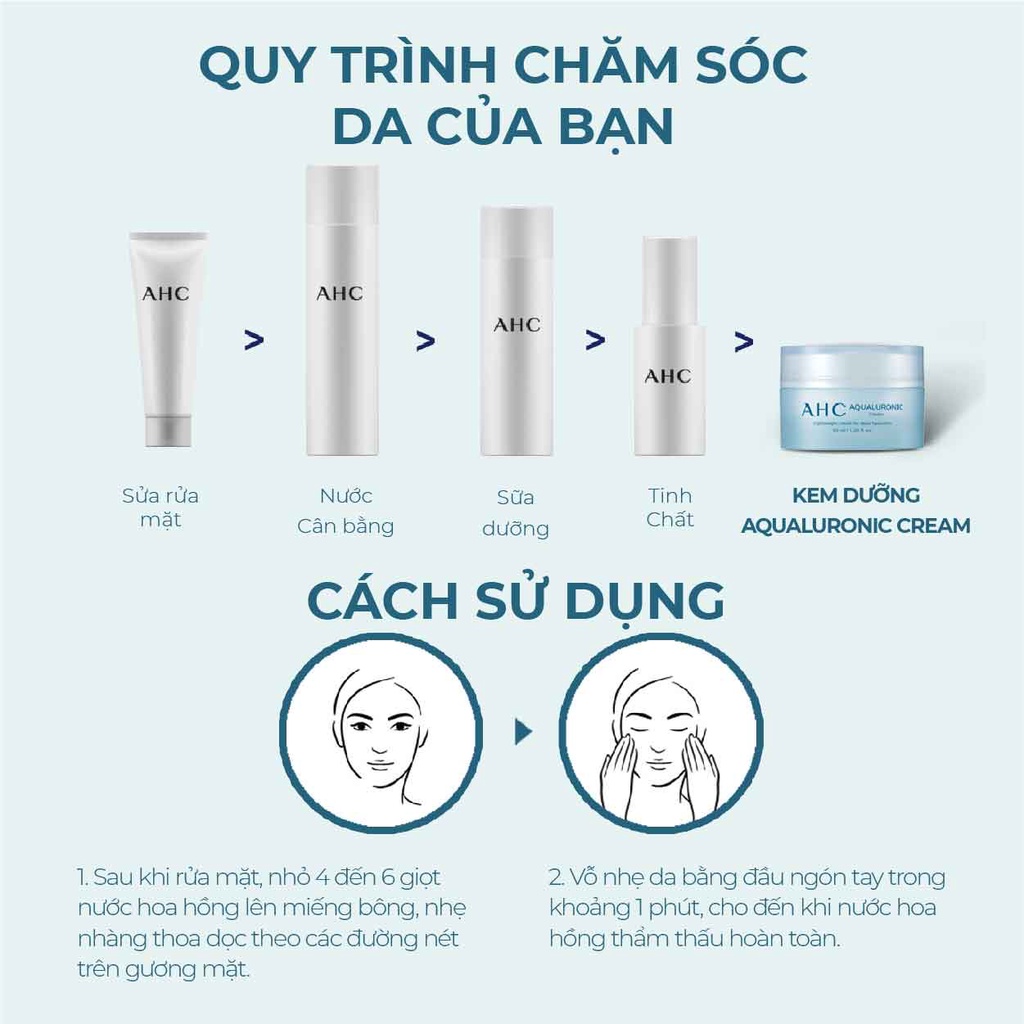 Kem Dưỡng Ẩm Da Mặt AHC Aqualuronic Cream 50ml