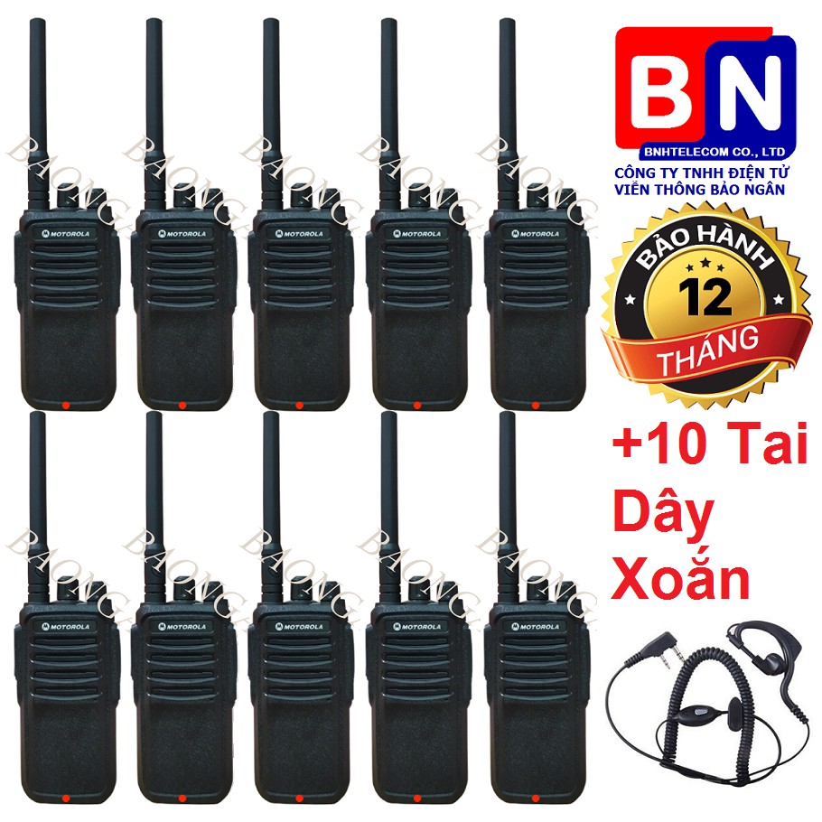 10 Máy Bộ Đàm Motorola GP6688 + 10 Tai nghe dây xoắn chuyên dụng