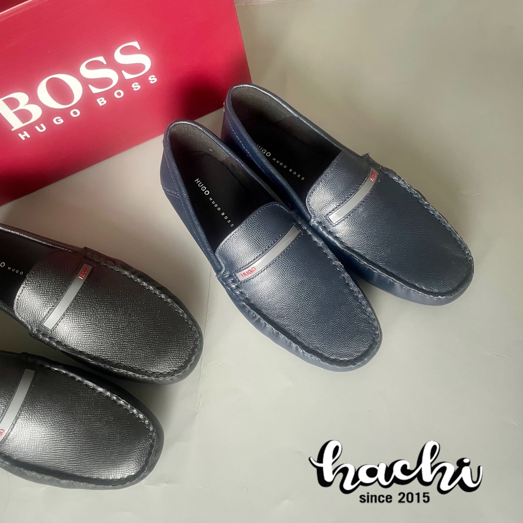 Giày lười nam B.o.s.s xuất dư chuẩn auth, chất liệu da sần sang trọng, lịch lãm, đế chống trượt xịn sò.