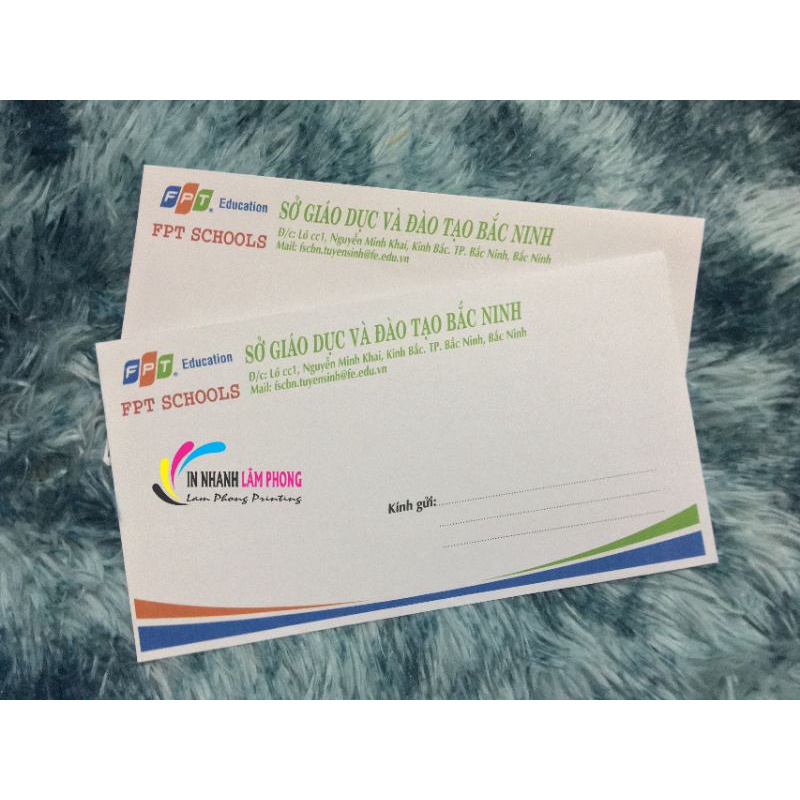 Combo 100 phong bì in tên công ty, phong bì theo yêu cầu, logo, thương hiệu của công ty - kích thước 12x22cm