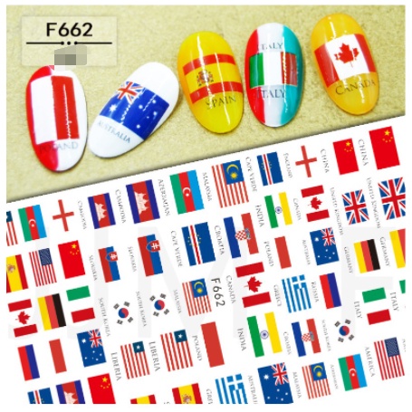 sticker cờ trang trí nail