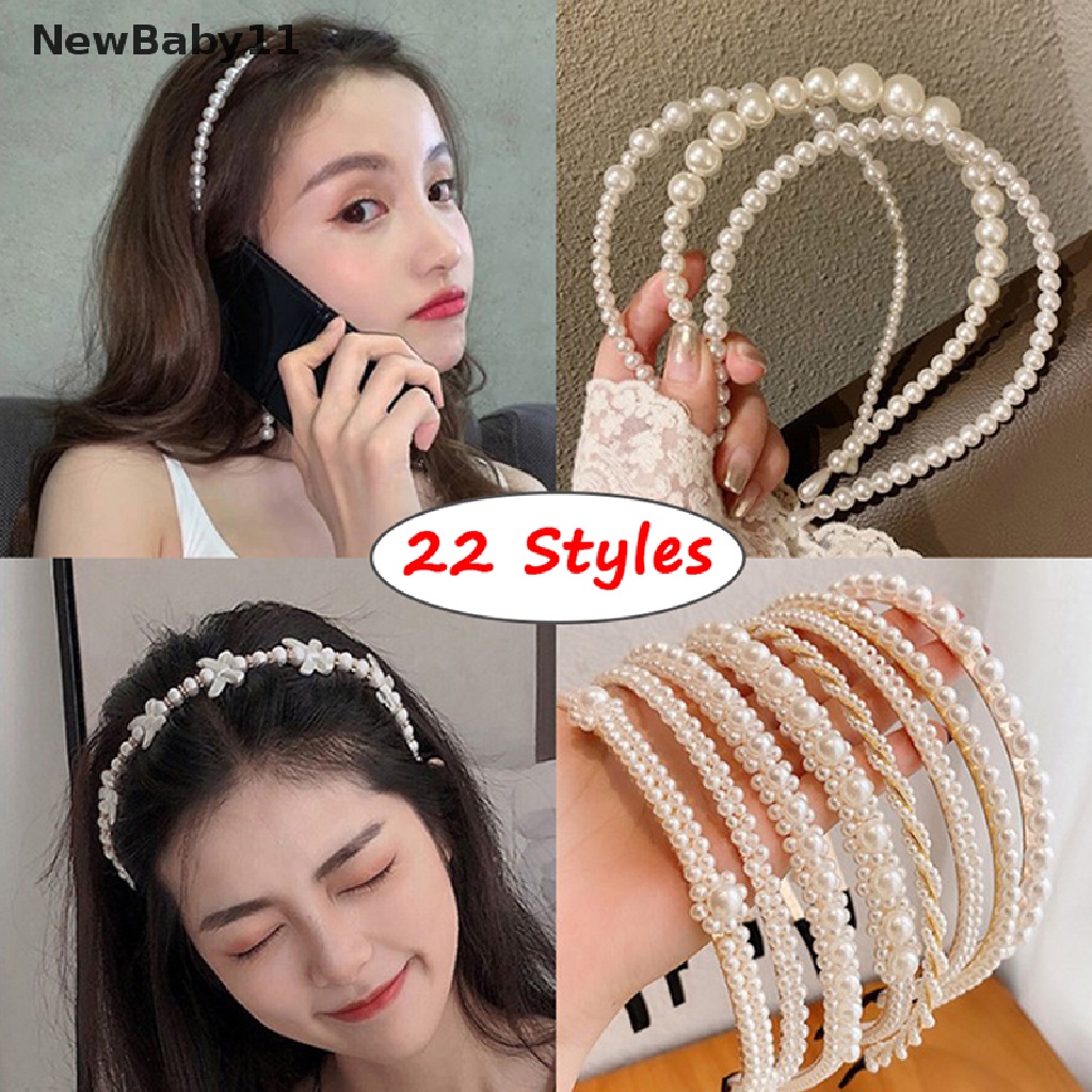 Băng Đô Cài Tóc Đính Hạt Ngọc Trai Giả Lấp Lánh Thanh Lịch Cho Nữ