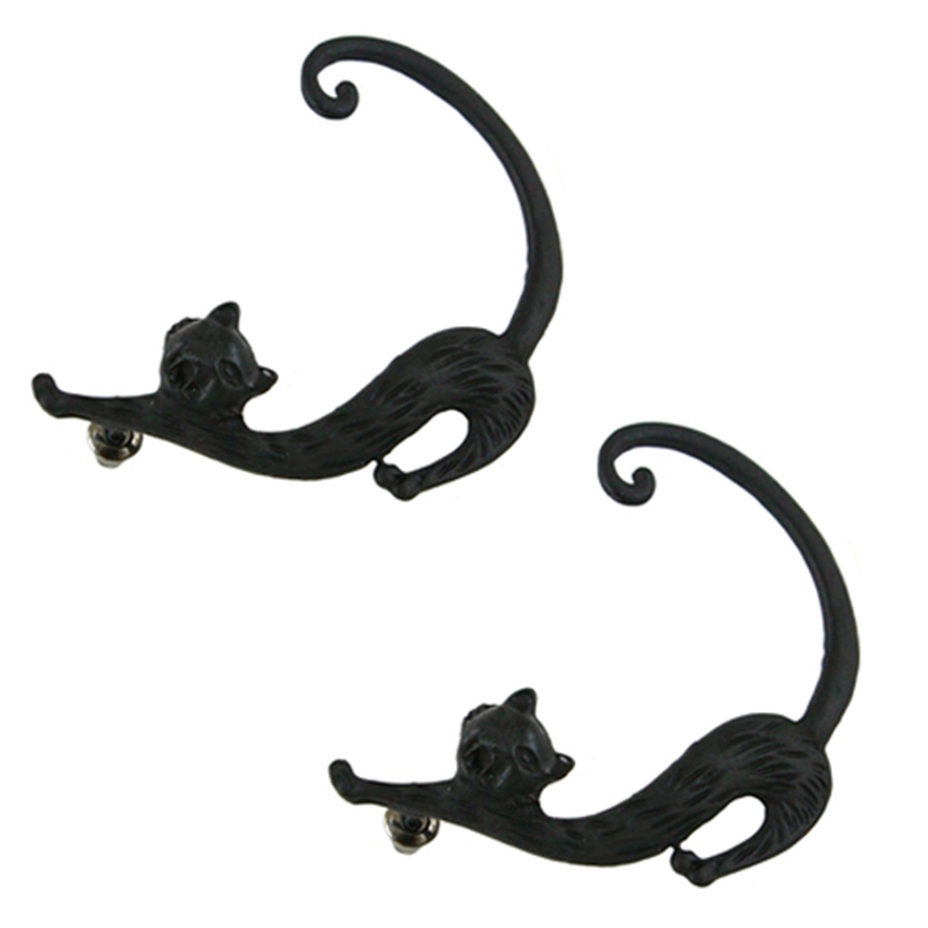 Khuyên vành tai hợp kim kiểu dáng chú mèo dễ thương 3 màu tùy chọn cho nữ