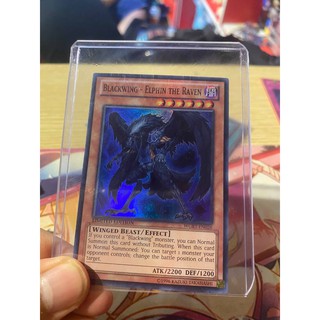Lá bài thẻ bài Yugioh Blackwing Elphin the Raven - Super Rare - Tặng bọc bài nhựa bảo quản
