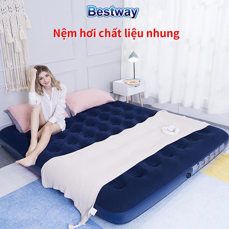 Giường ngủ bơm hơi cho 2 người BestWay 191 x 137 x 22cm tặng máy bơm hơi 220V