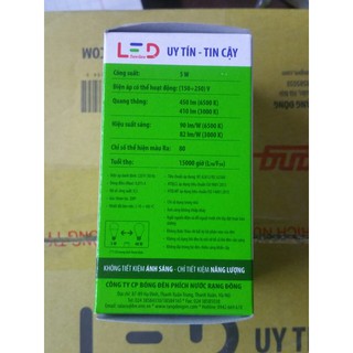 Bóng đèn led tròn 5W RẠNG ĐÔNG_Model A55N4/5W
