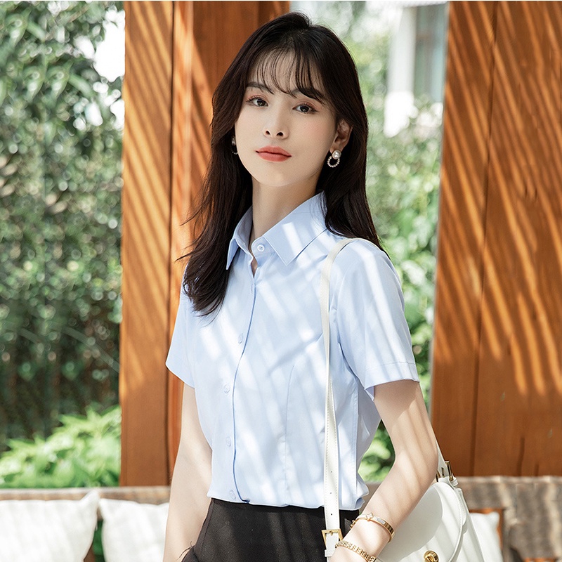 Áo sơ mi nữ ngắn tay đẹp basic thời trang thanh lịch, xinh xắn áo sơ mi trắng đi học giá cực rẻ