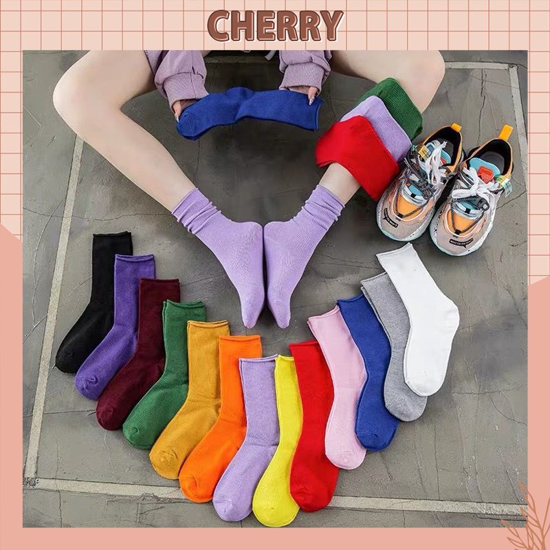 Tất cao cổ nữ phong cách Vintage Hàn Quốc, vớ nhún cao cổ nữ nhiều màu sắc- MÃ XL7777