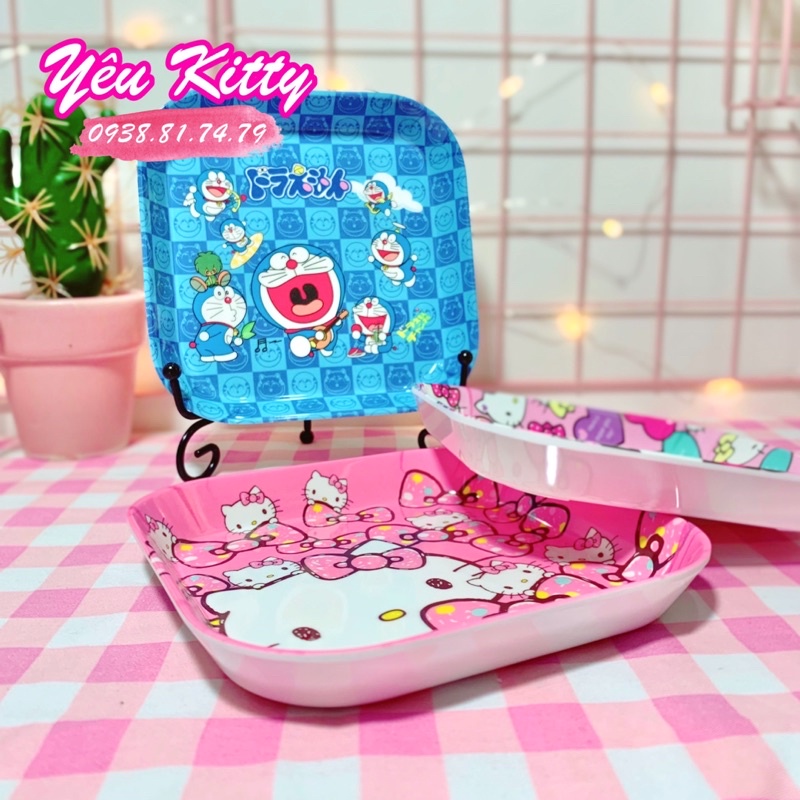 DĨA HELLO KITTY DORAEMON ĐƯỜNG KÍNH 14CM