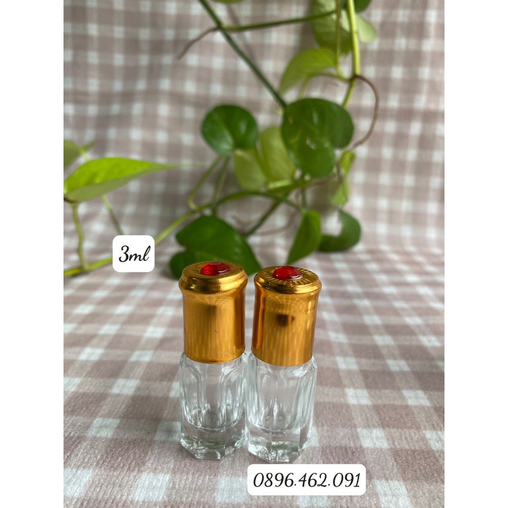 Chai Thủy Tinh Bi lăn Dubai 3ml,6ml,12ml