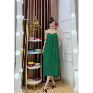 Đầm đi biển 2 dây dập ly
