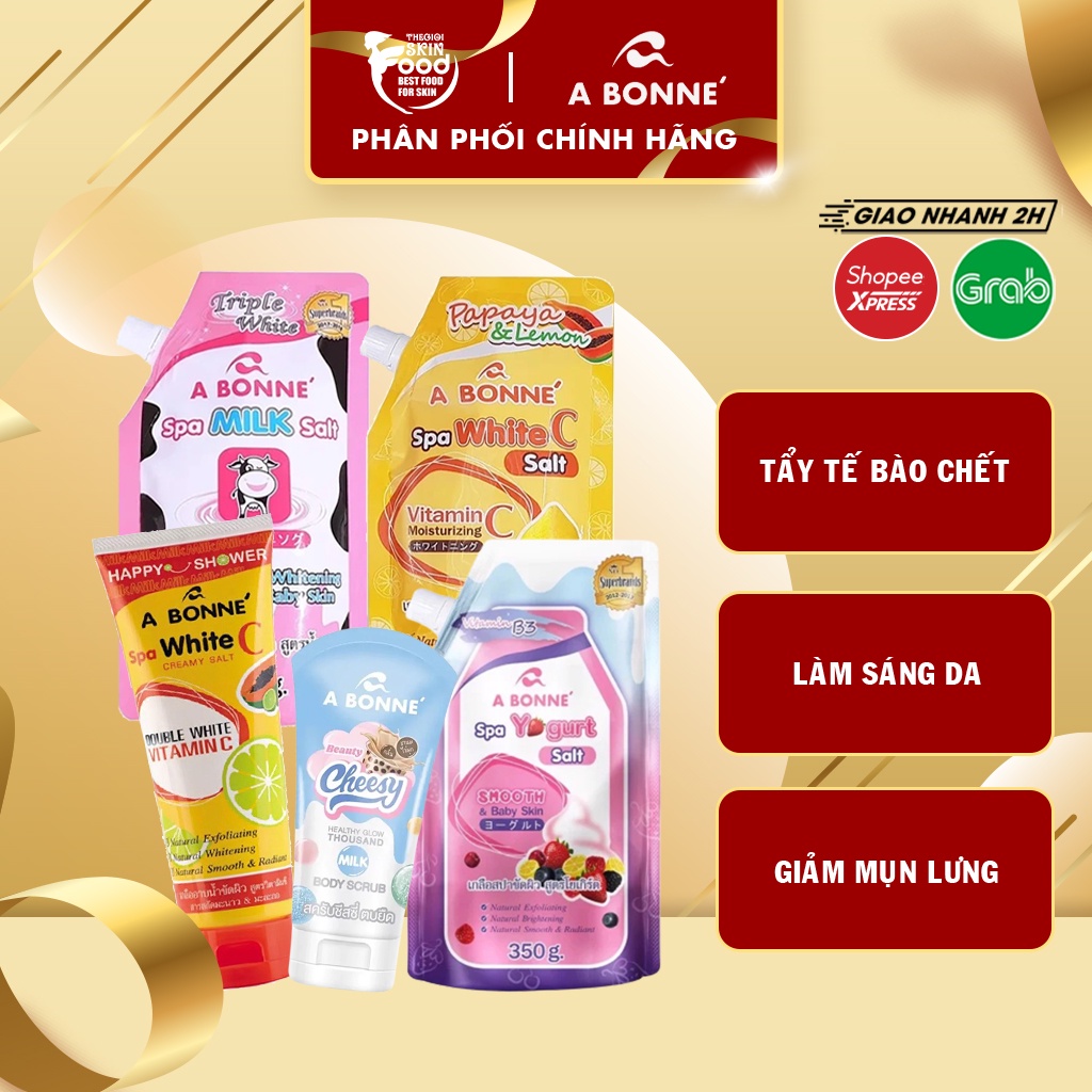 Muối Tắm Sữa Bò Tẩy Tế Bào Chết Cơ Thể, Làm Sáng Da, Dưỡng Da Mịn Màng A Bonne Spa Milk Salt