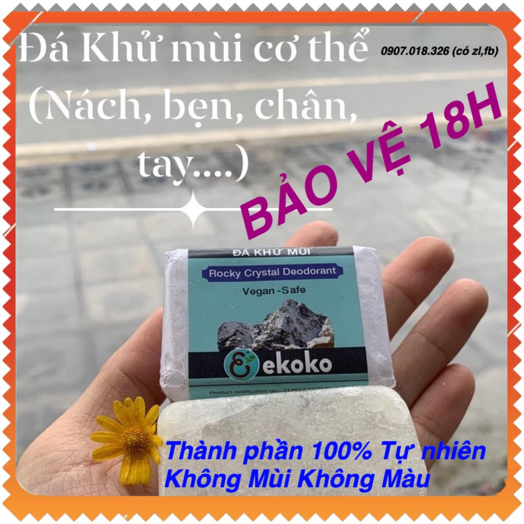 EKOKO-Khử Mùi Cơ Thể, Đá khử mùi, Lăn Khử Mùi Đá Muối Khoáng Thiên Nhiên Ngăn Vi Khuẩn, Dùng Trên 01 Năm, Không lộ