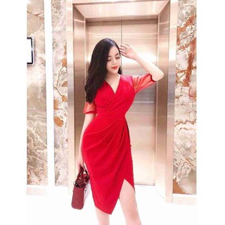ĐẦM BODY XOẮN EO CỔ V