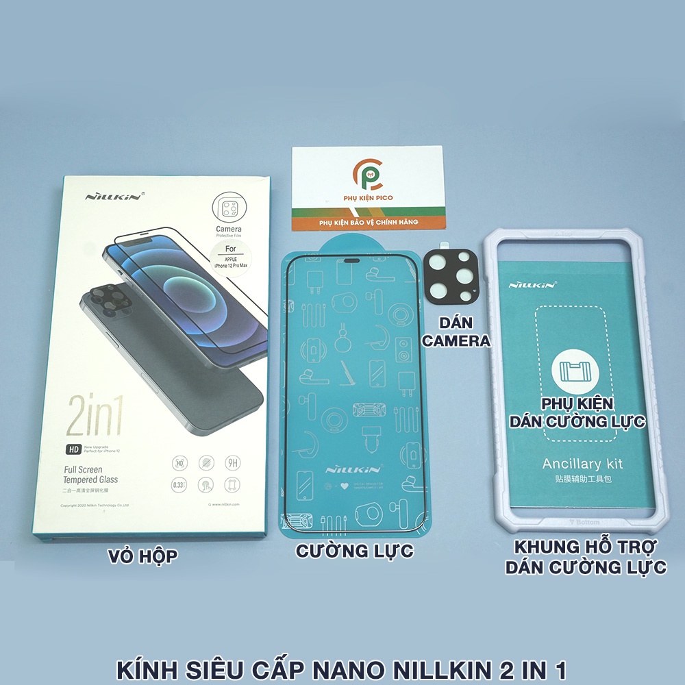 Kính cường lực Iphone 12 Mini / 13 Pro Max chính hãng KingKong Nillkin Gor full màn hình trong suốt cho Iphone 12 Mini