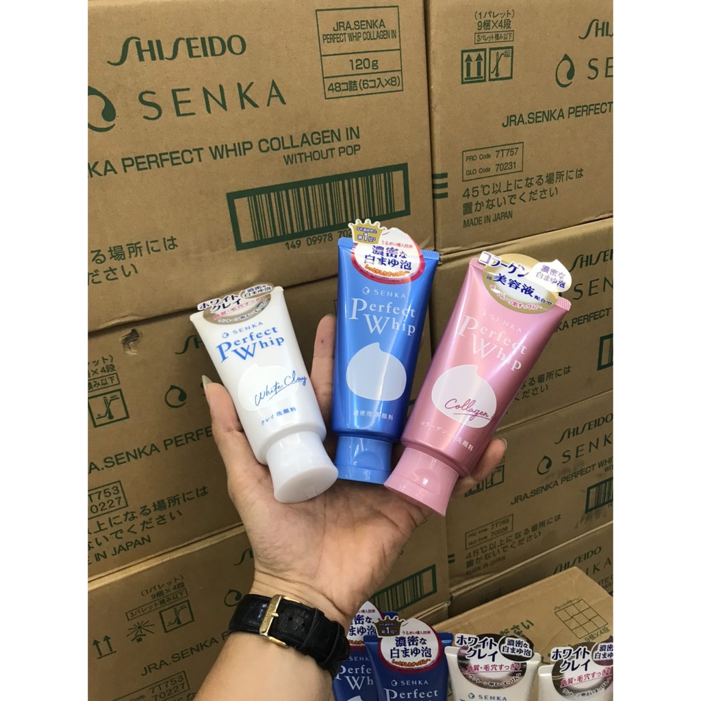 Sữa Rửa Mặt Shiseido Perfect Whip/ White Clay/ Collagen In Cleanser Senka -Nhật Bản