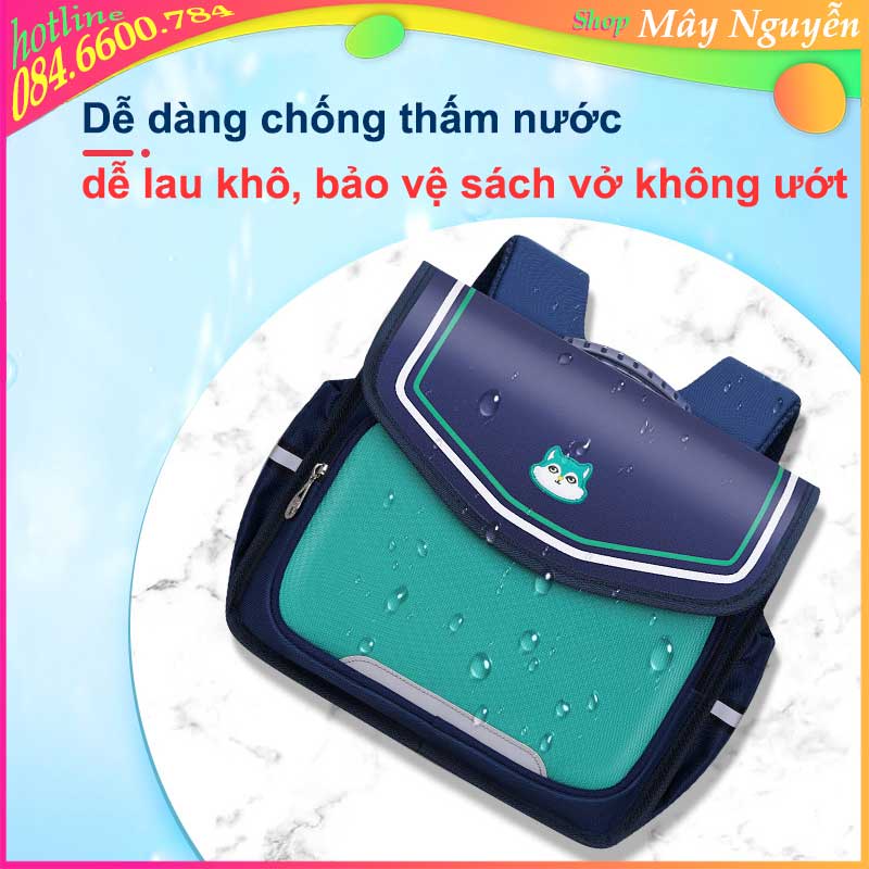 Balo Chống Gù Ngang Kiểu Anh Chất Vải Oxford Thoáng Khí, Chống Nước Có Phản Quang, Chống Mài Mòn Cho Học Sinh Tiểu Học
