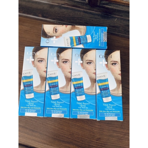 SALE   Gel Rửa Mặt CREVIL TOTAL REPAIR Q10 FACE WASH GEL 200ml Nhập Khẩu Đức