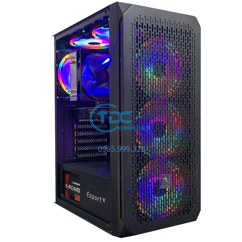 Case máy tính chơi game,thiết kế đồ họa Max PC CPU core i3 10105F, Ram 32GB,SSD M2 128GB, HDD 1TB Card 1050TI+Qùa Tặng