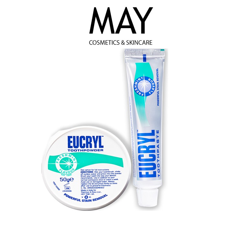 Combo Kem Đánh Răng Eucryl 62g và Bột tẩy trắng răng EUCRYL 50g