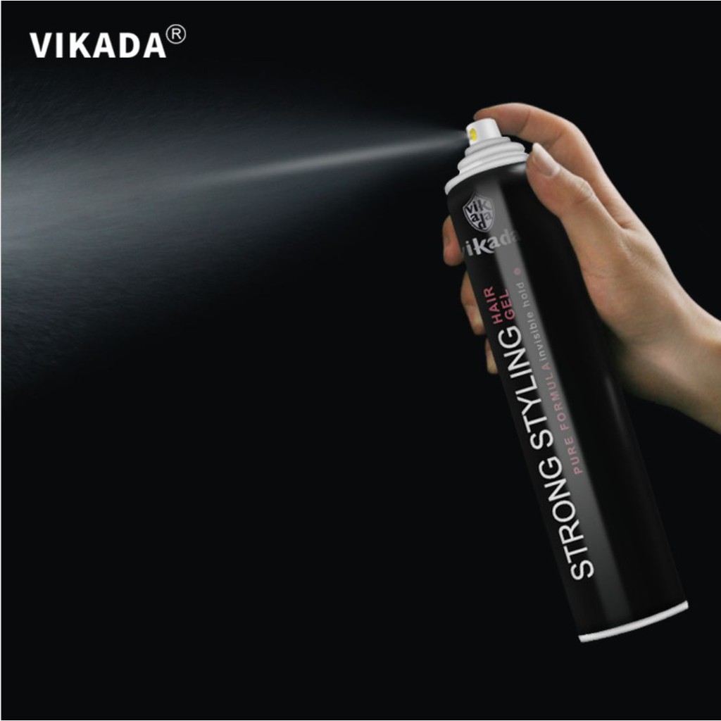 Gôm xịt tạo kiểu tóc Vikada 350ml/chai - Thách thức nón bảo hiểm, giữ nếp tóc siêu cấp