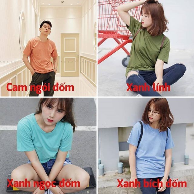 ÁO THUN TRƠN, ĐỐM NAM NỮ #AGE2X NHIỀU MÀU