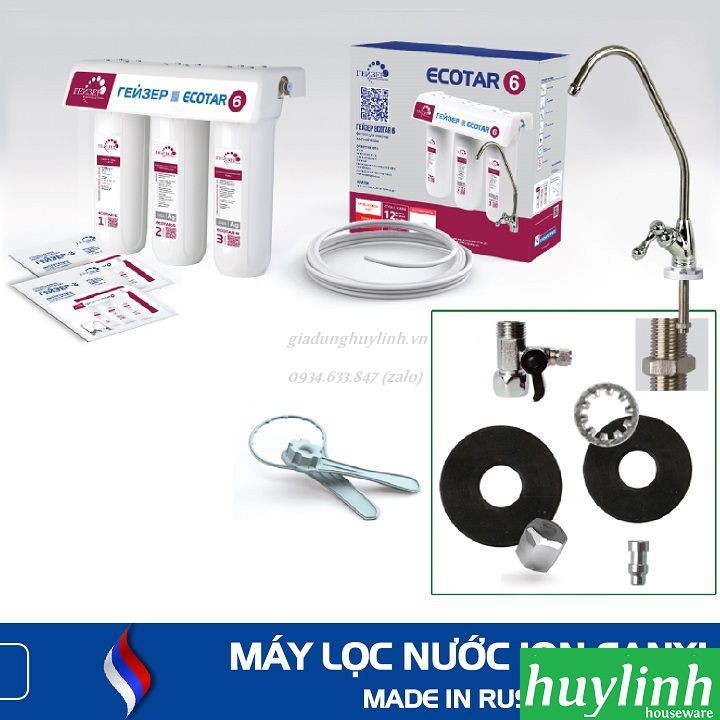 Máy lọc nước Nano Ion Canxi Geyser Ecotar 6 - Công nghệ Unitech - Nhập Khẩu LB Nga Russia