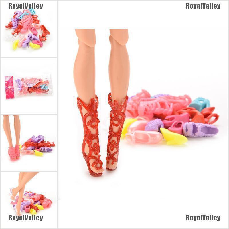 Bộ 12 Đôi Giày Nhiều Màu Đáng Yêu Cho Búp Bê Barbie