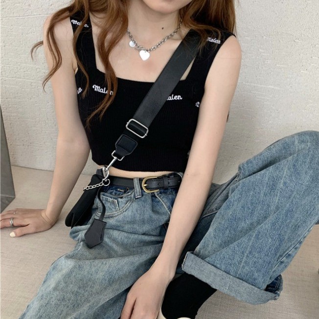 Áo Hai Dây Thêu Chữ Thời Trang Gợi Cảm Cho Nữ