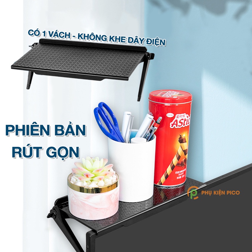 Kệ để trên tivi máy tính giá gác đựng đồ treo sau màn hình đa năng thông minh trang trí nhựa đẹp