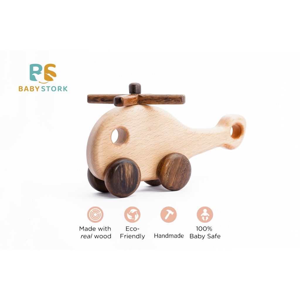 BABYSTORK Máy Bay Đồ Chơi Baby Bằng Gỗ Tự Nhiên Dành Cho Bé, Đồ Chơi Gỗ An Toàn Đạt Tiêu Chuẩn Xuất Mỹ