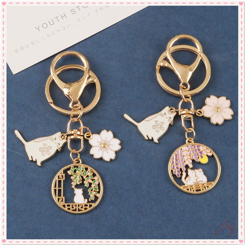 ✪ Móc Khóa Hình Mặt Trăng Và Hoa Sakura ✪ 1 Móc Khóa Thời Trang Ngọt Ngào 2 Kiểu Lựa Chọn Cho Airpods
