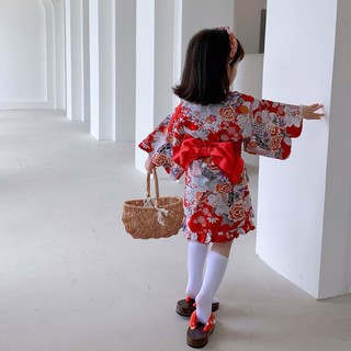 [V043] Kimono hoa đỏ sz 80-130