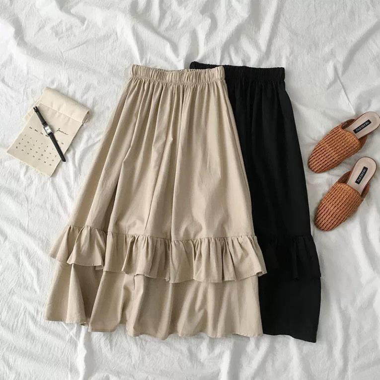 SIÊU XINH. 💃 Chân Váy Midi Nữ Vạt Bèo 2 Tâng 3 Màu. TRUNGHIEU . Giá Siêu HOT | BigBuy360 - bigbuy360.vn