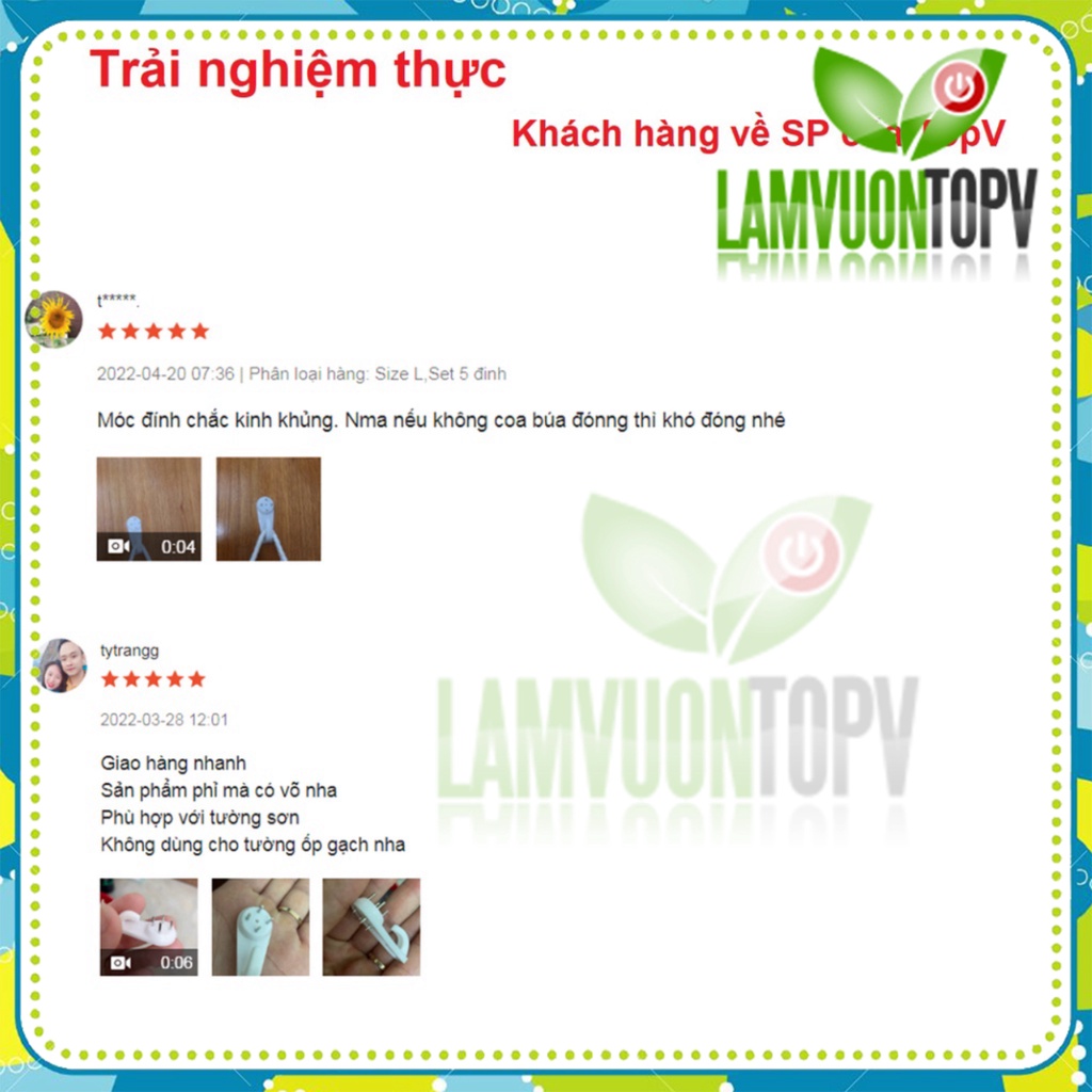 Đinh 4 chân treo tường chịu lực có móc treo tranh ảnh treo kệ vật dụng không cần khoan Lamvuontopv