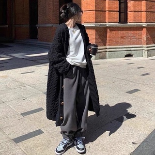 Áo Cardigan Len Dáng Dài Vintage Phong Cách Hàn Quốc