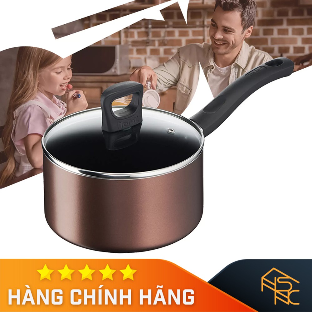 Nồi chống dính cán dài, bếp từ , bếp gas, bếp hồng ngoại Tefal  18cm - Day By Day - Thương hiệu Pháp