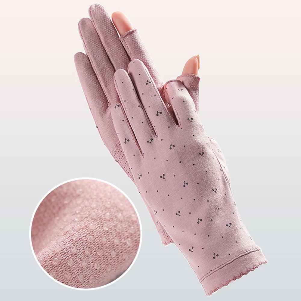 Găng Tay Lái Xe Hở Ngón Chất Liệu Cotton Mỏng Co Giãn Chống Nắng/Tia UV Nhiều Màu Sắc